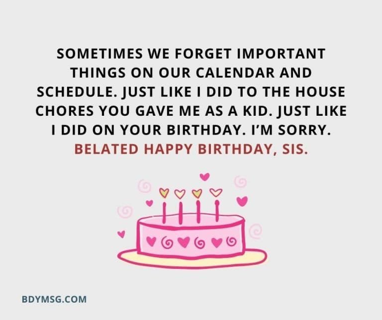 73 Belated Birthday Wishes for Sister and Messages - BDYMSG