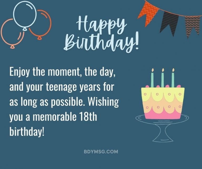 45 Best Happy 18th Birthday Wishes And Messages - Bdymsg