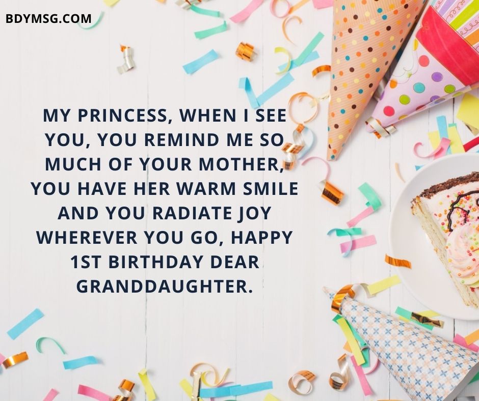 1st Birthday wishes for Granddaughter